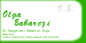 olga babarczi business card